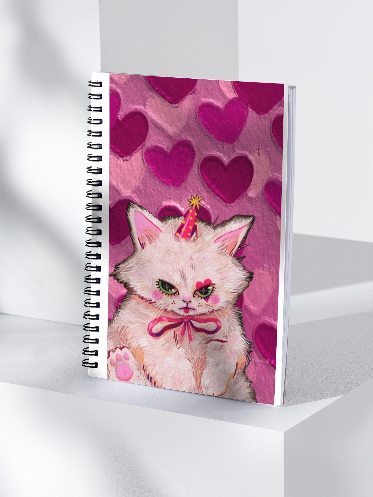 Cute Grumpy Party Cat spiral Notebook product image (4)