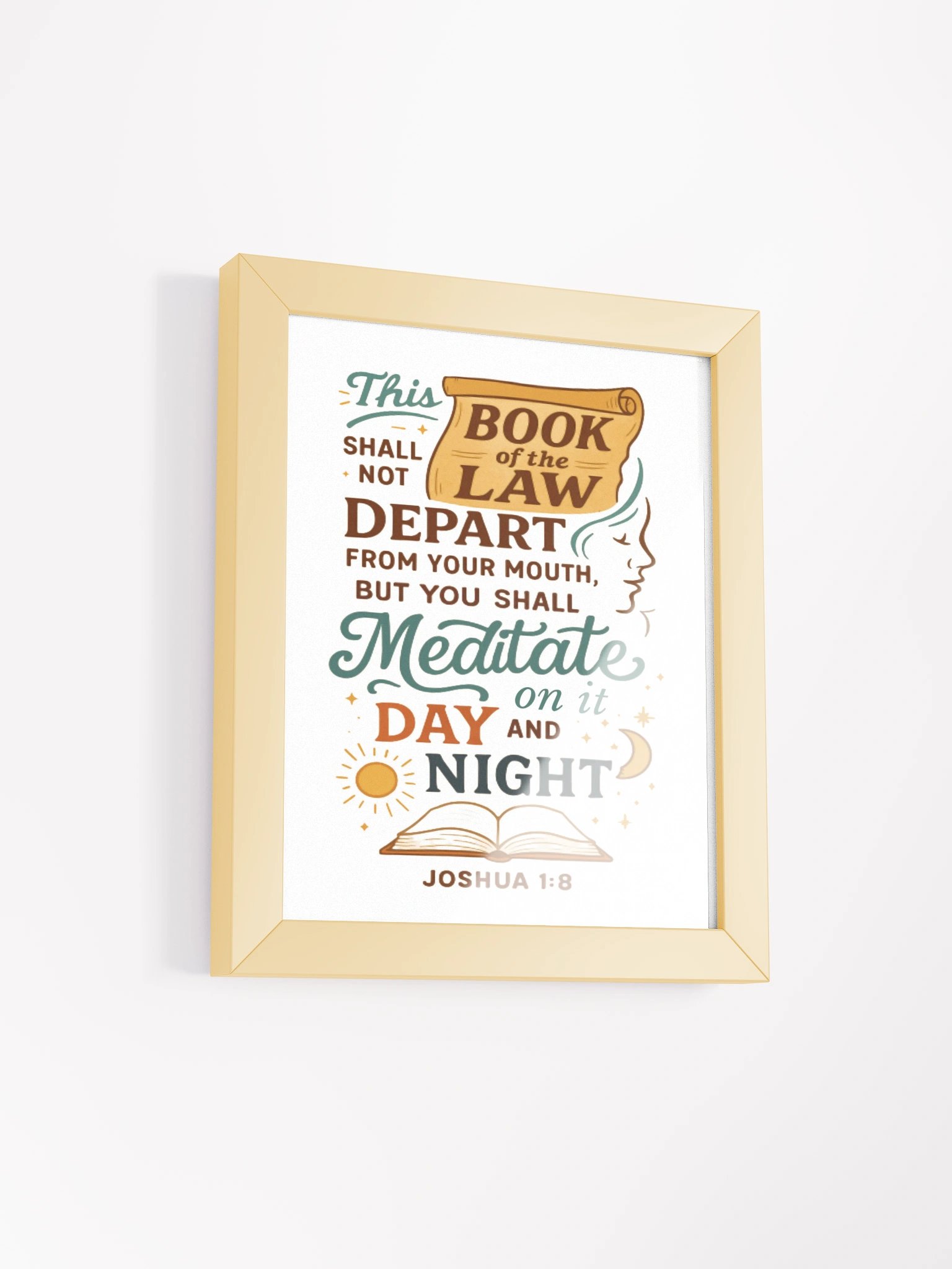 Joshua 1:8 Wall Art – Meditate Day and Night | Christian Success & Scripture Decor product image (21)