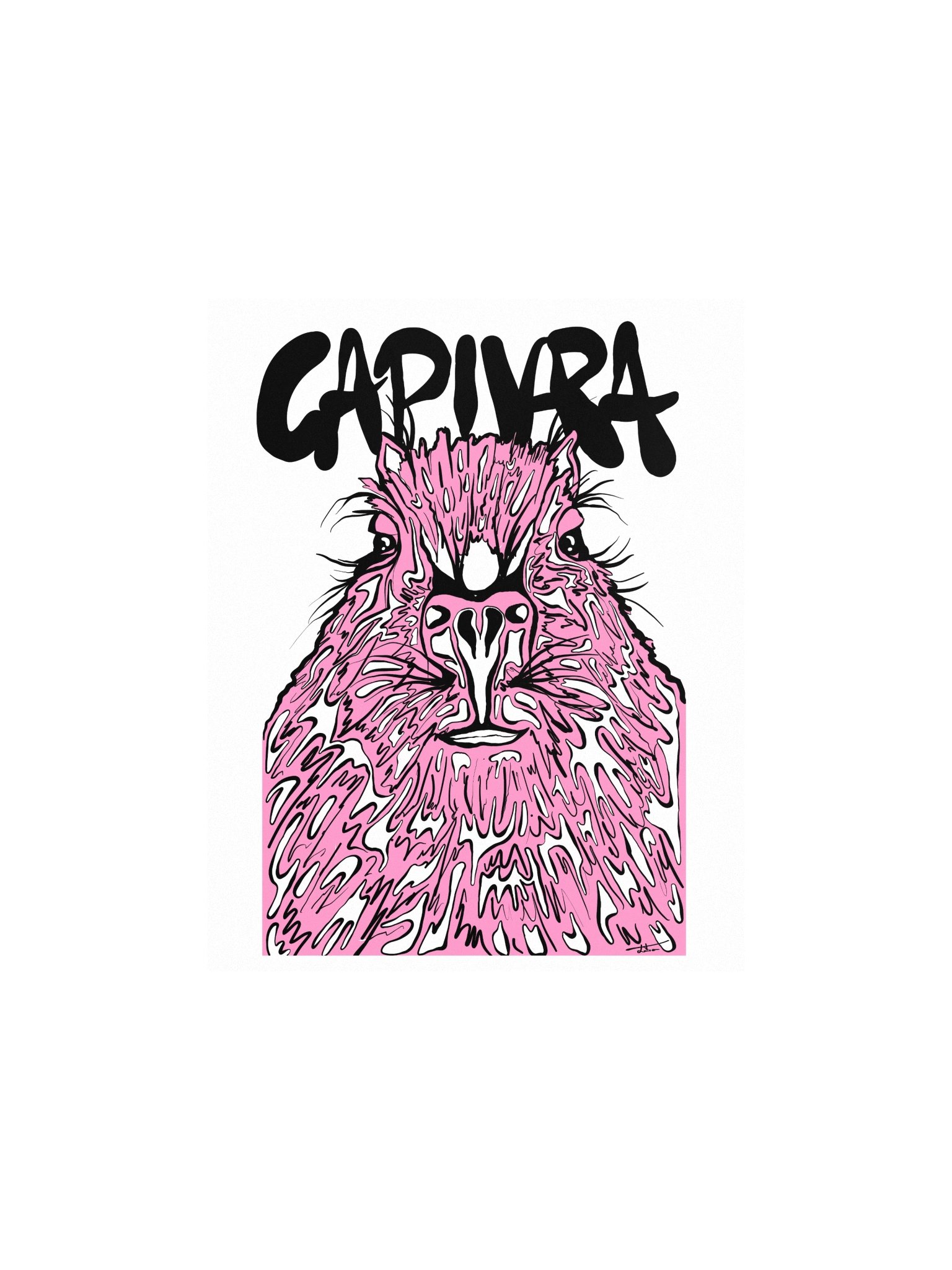 "Pink Capivara" Art Print product image (1)