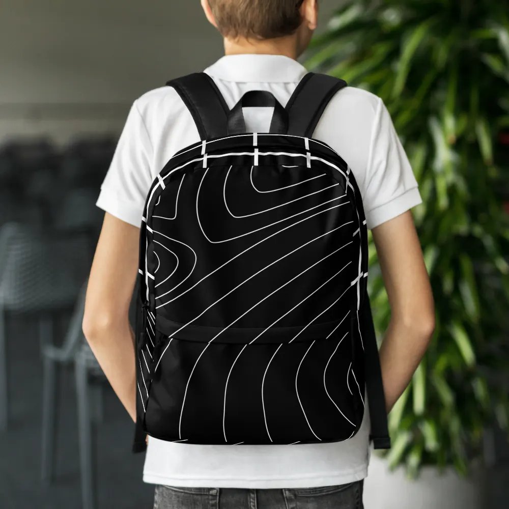 Lines and Curves Black Backpack product image (8)