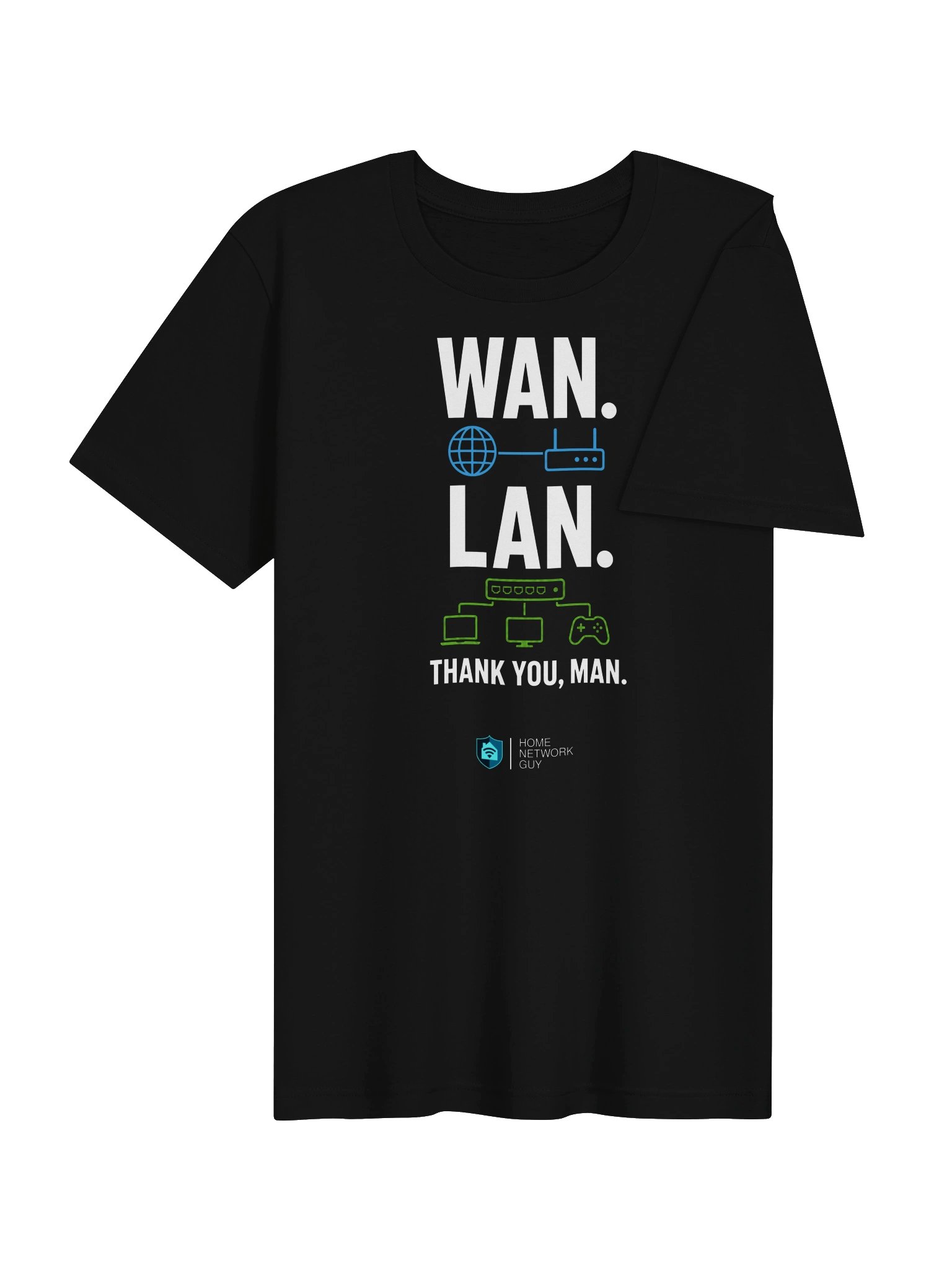 "WAN. LAN. Thank You, Man." T-Shirt product image (35)