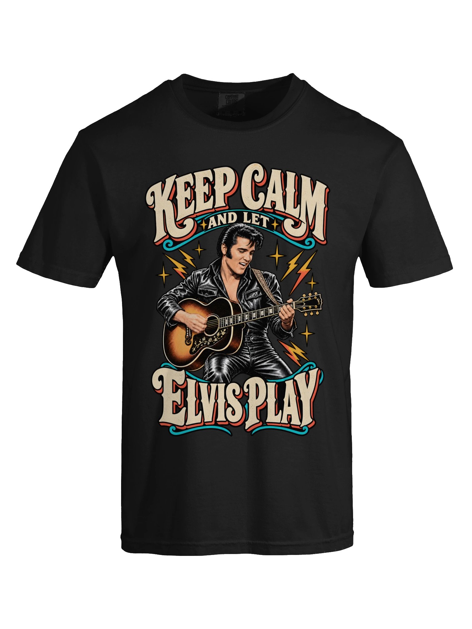 Keep Calm and Let Elvis Play Retro Rock Tee product image (113)