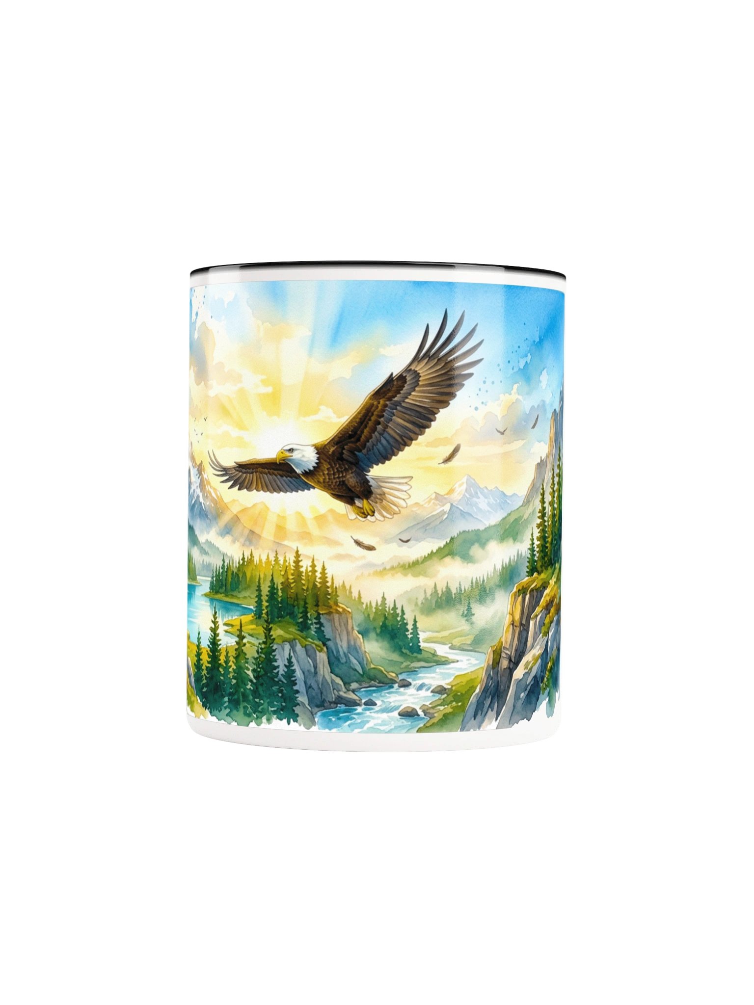 Majestic Soaring Eagle Mountain Landscape Accent Mug product image (81)