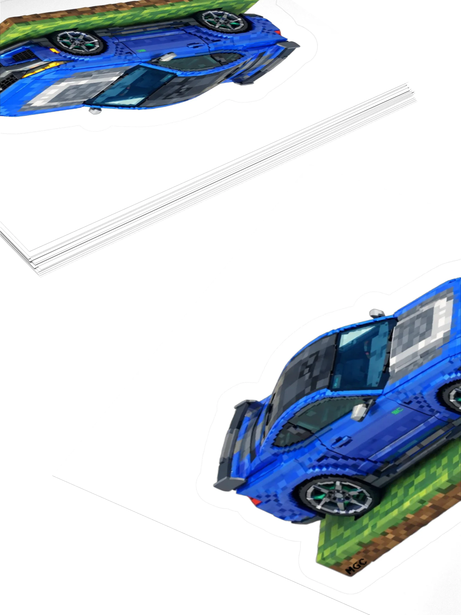 Blue Ford Mustang Dark Horse Sticker (Pixel, Retro, Minecraft) product image (10)