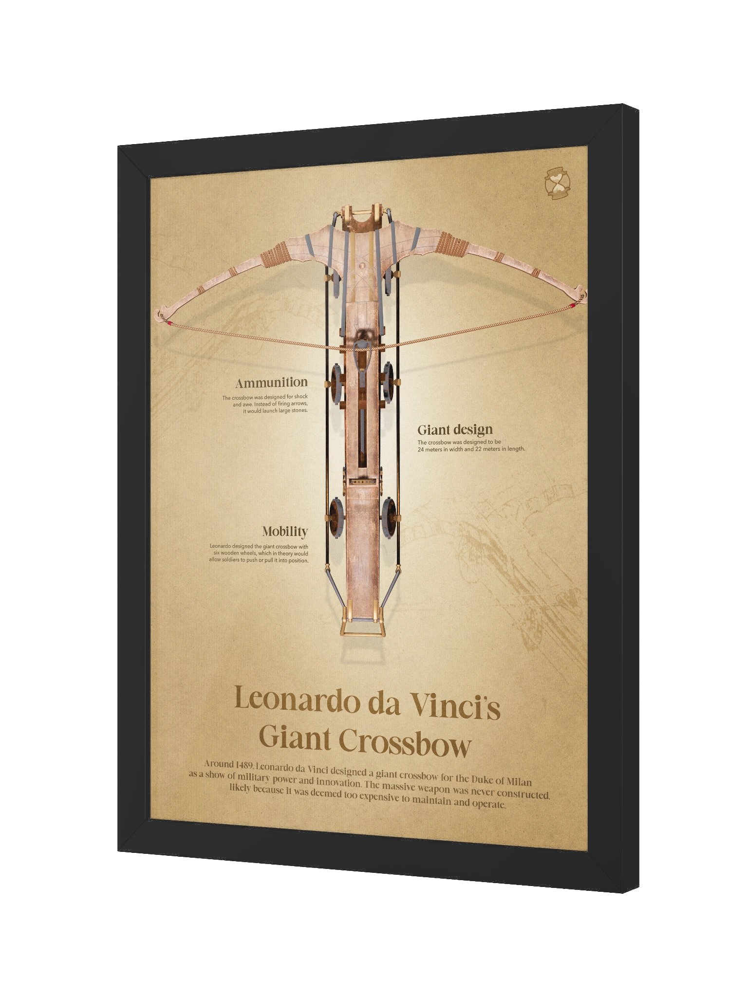 Leonardo da Vinci's Giant Crossbow (Framed poster) product image (4)