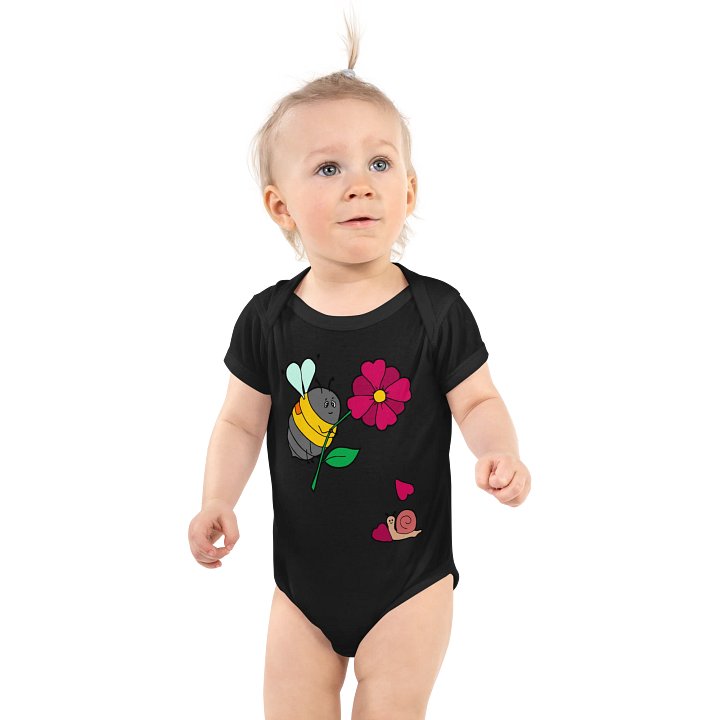 Let Love Flower Bee and Snail Baby Onesie product image (1)