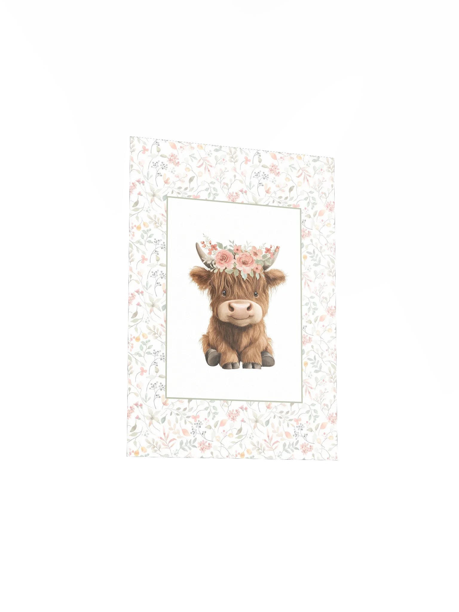 Highland Cow with Watercolor Florals product image (4)