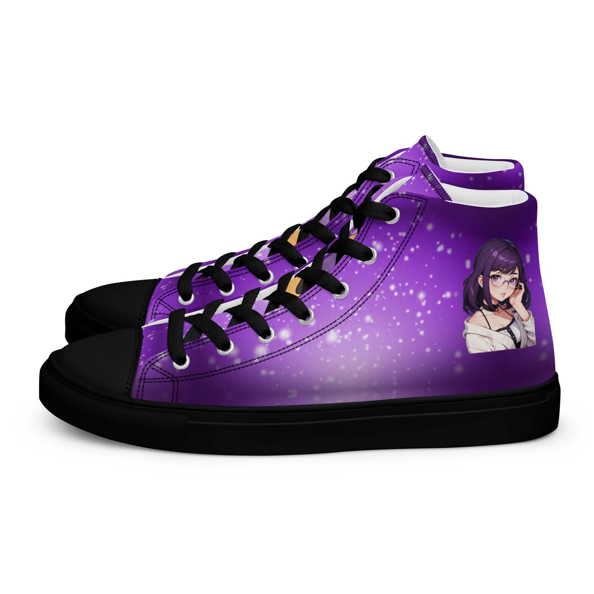 (Purple WAIFU) K Women's High Top Canvas Shoes product image (1)