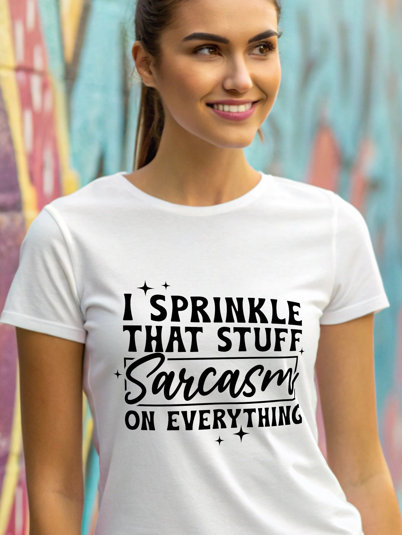 I Sprinkle That Stuff Sarcasm Women White T-Shirt product image (1)