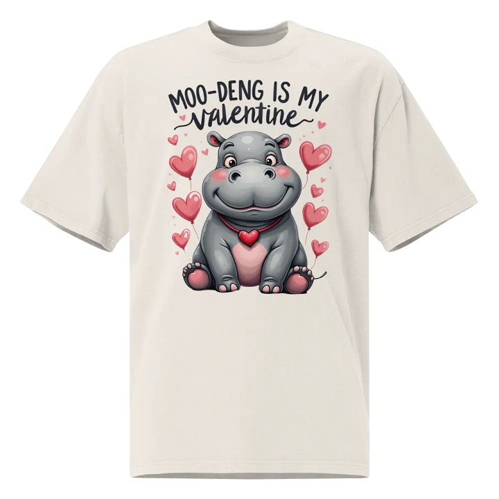 Moo-Deng is My Valentine Oversized Tee product image (1)