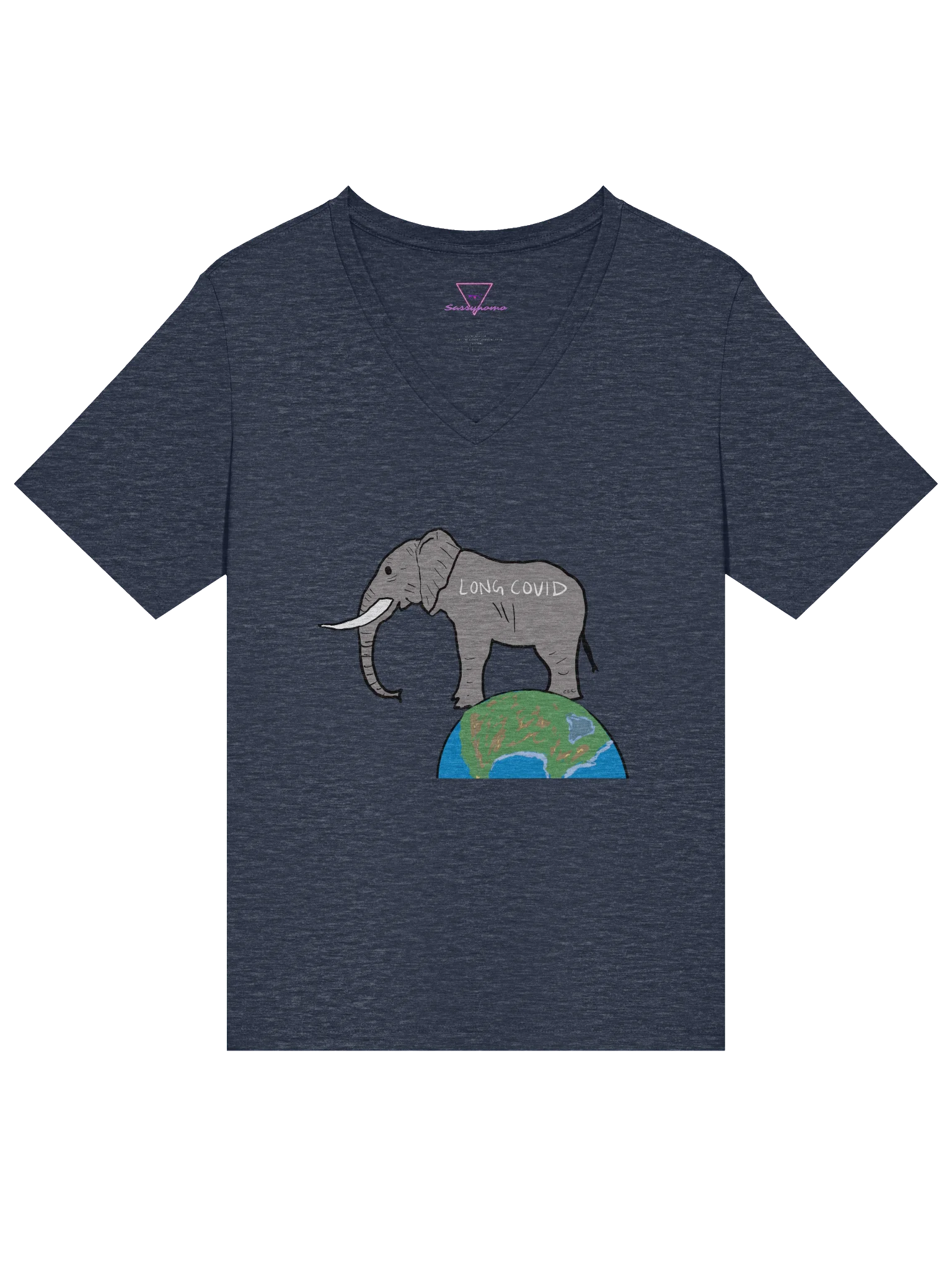 Elephant In The Room V-neck tee (Long Covid) product image (4)