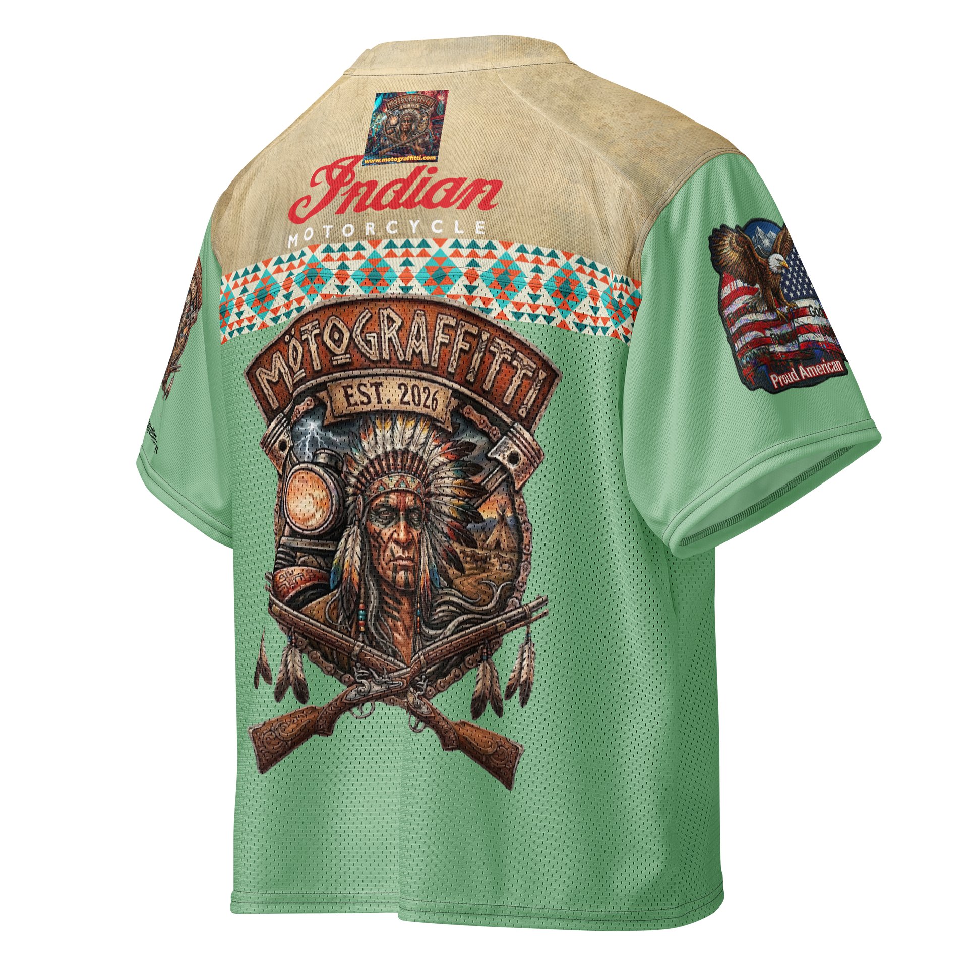 MötoMan Warrior Chief Mint Green Football Jersey product image (4)