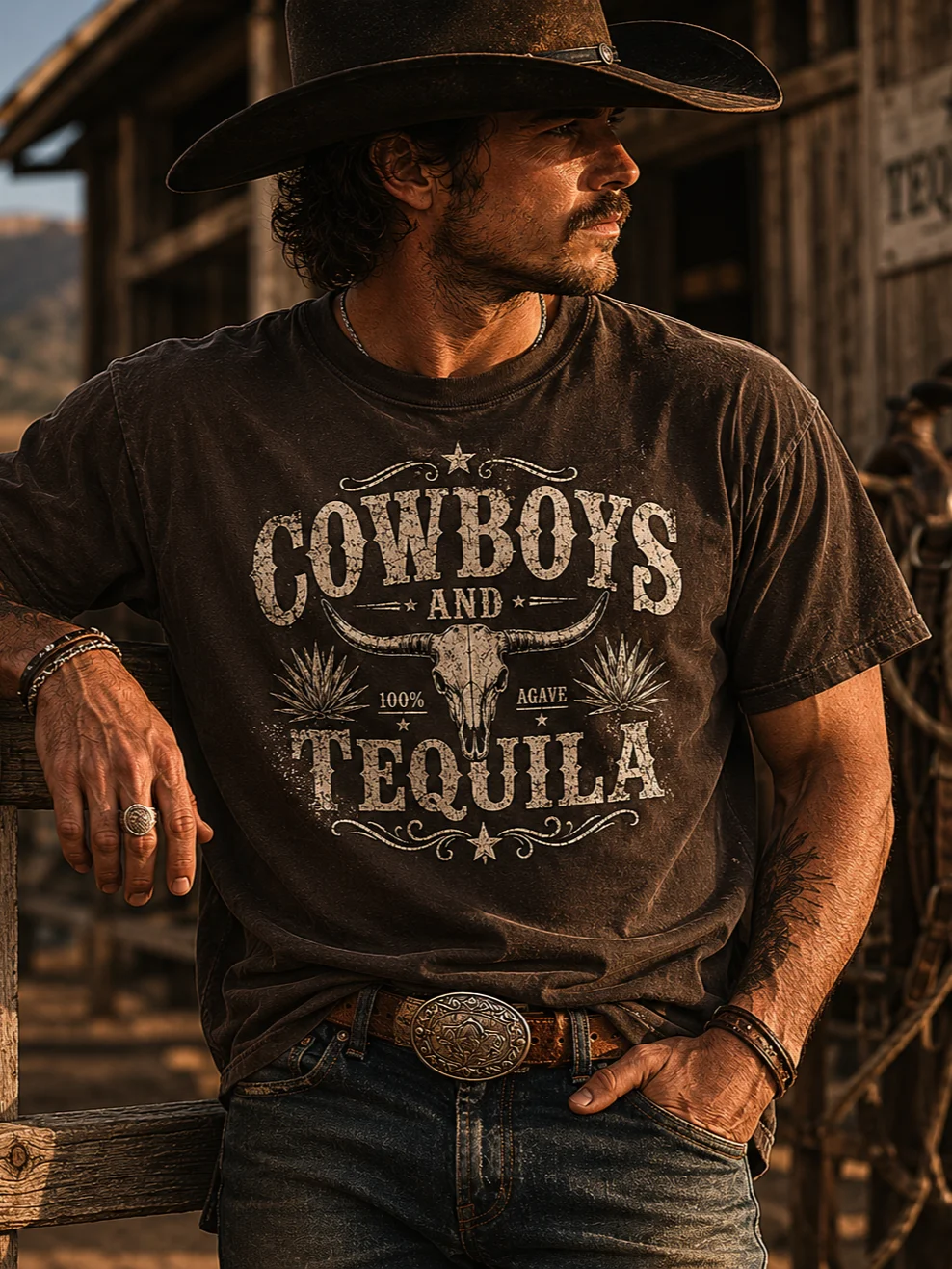 Cowboys and Tequila Longhorn Tee product image (3)