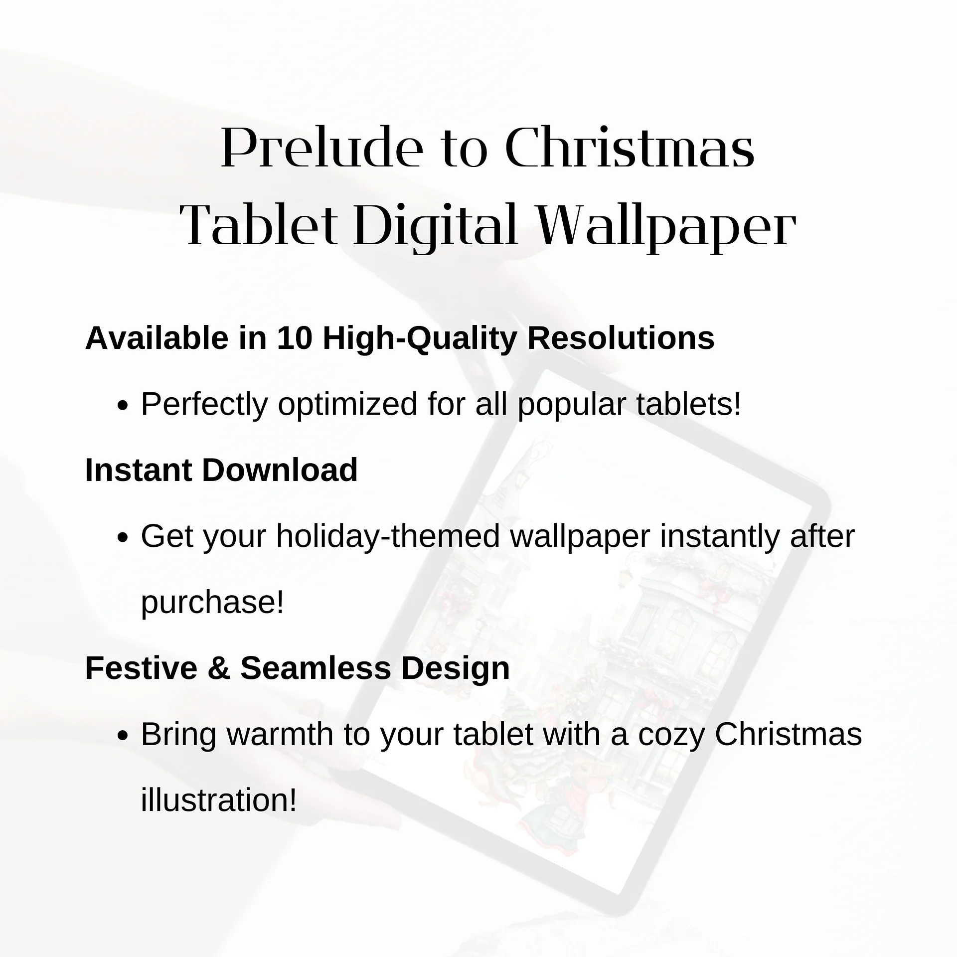 Prelude to Christmas Tablet Wallpaper | Festive Holiday Digital Background | Instant Download | 10 Resolutions product image (10)