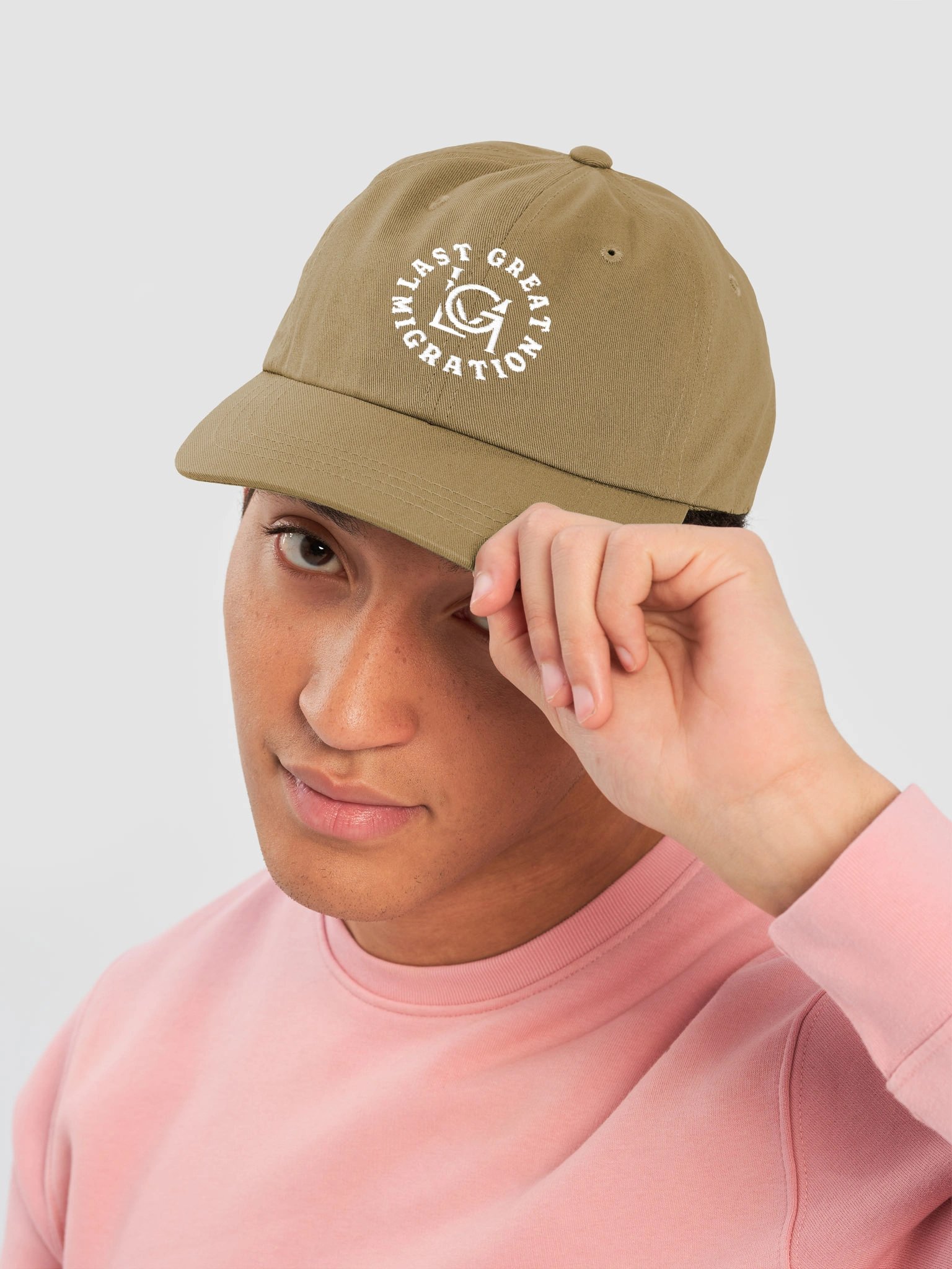 The Round Dad Hat (Khaki, White Logo) product image (5)