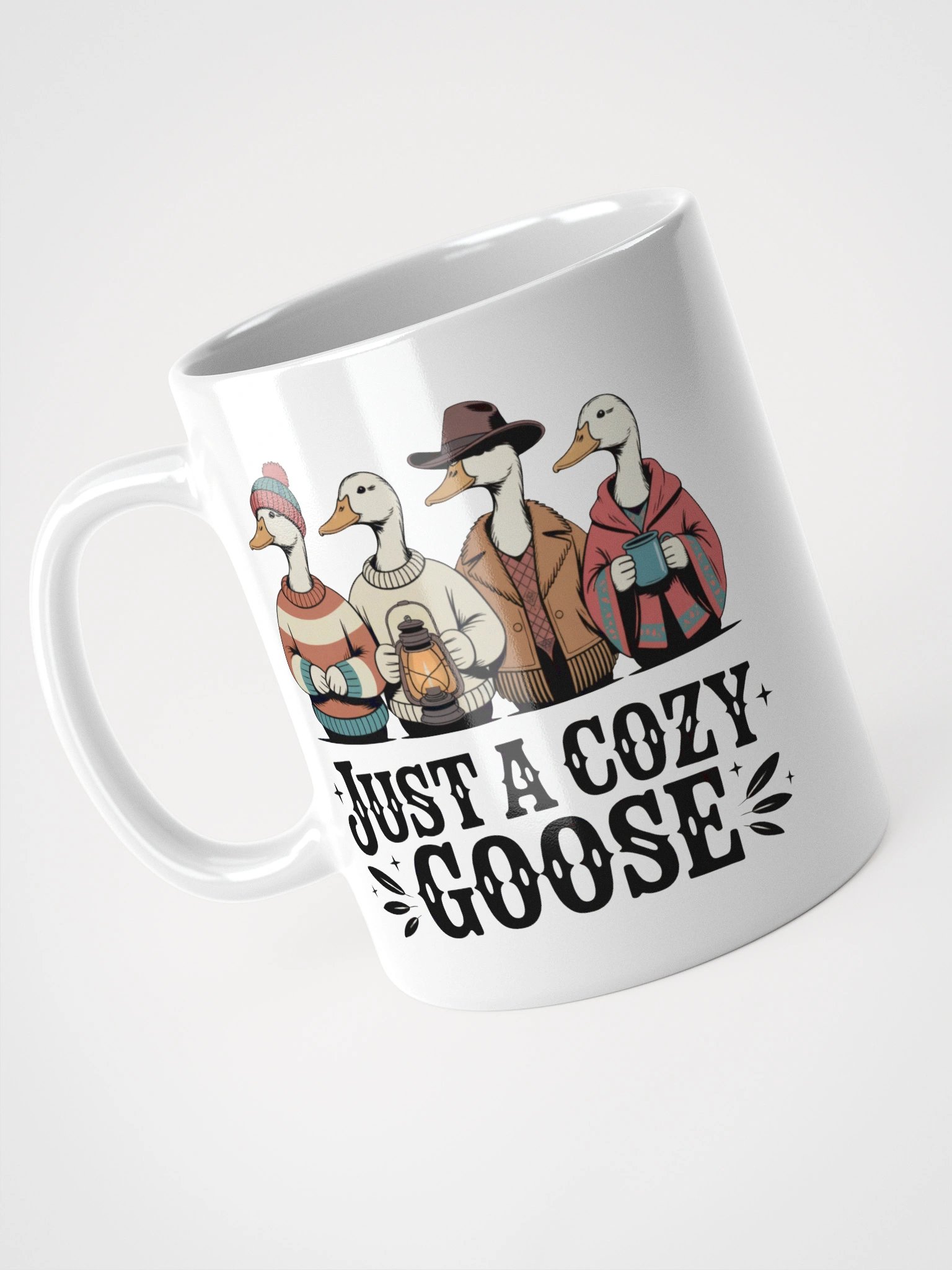 Four Geeseman Fall Camping White Glossy Mug product image (4)