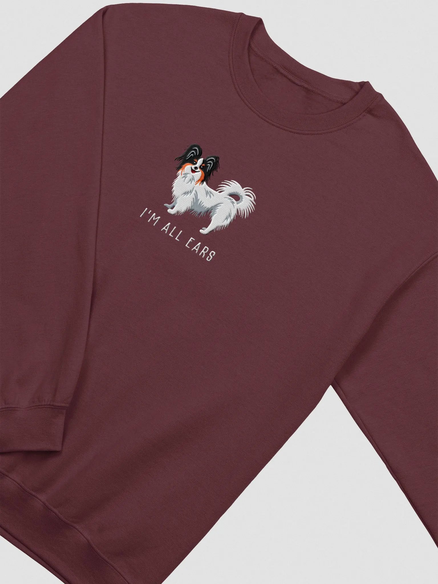 I'm All Ears Sweatshirt (Embroidered) of a Papillon(Tricolor) product image (6)