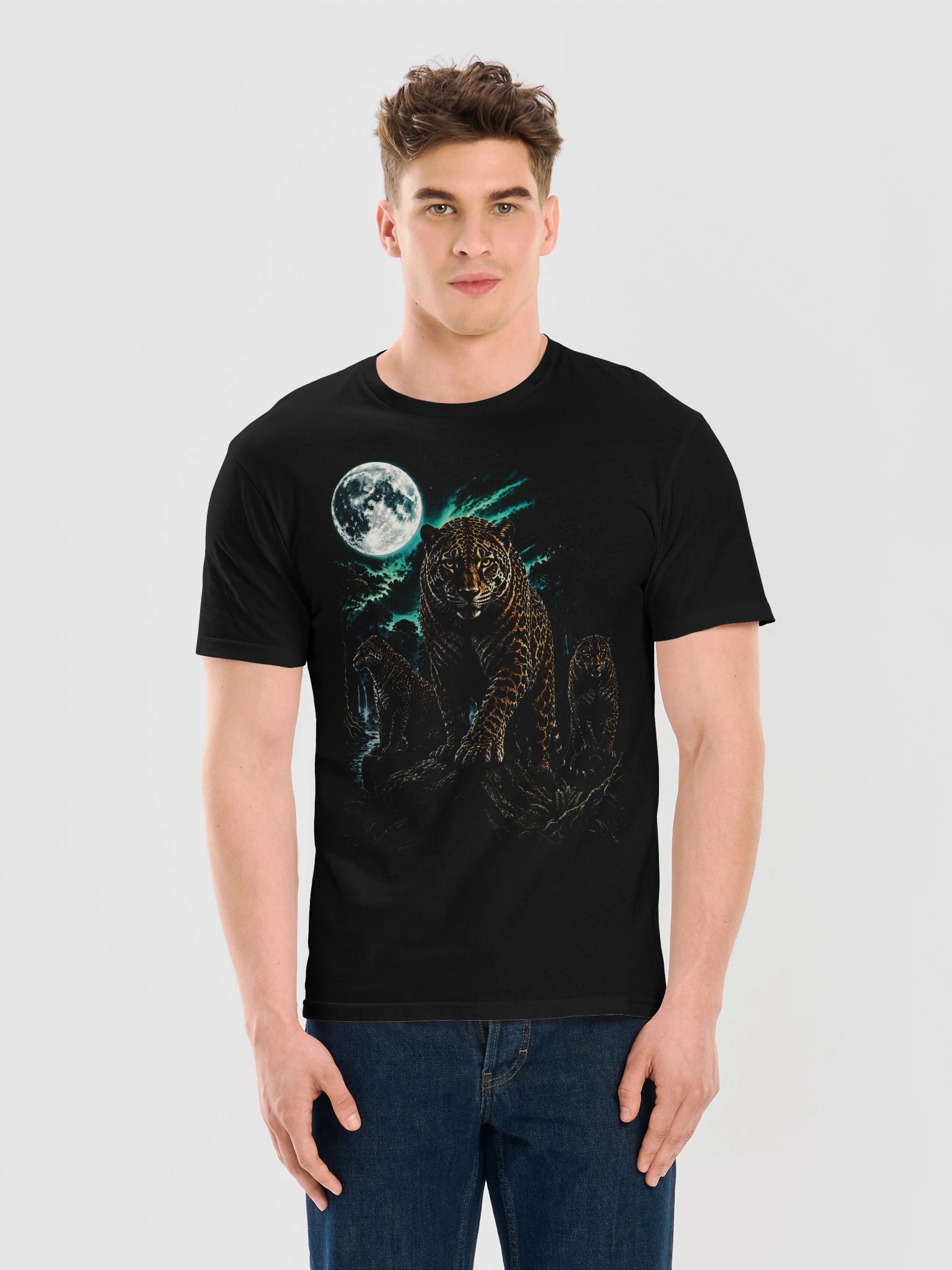 Jaguar Howling Moon Tshirt | Legendary Wildlife Shirt product image (6)