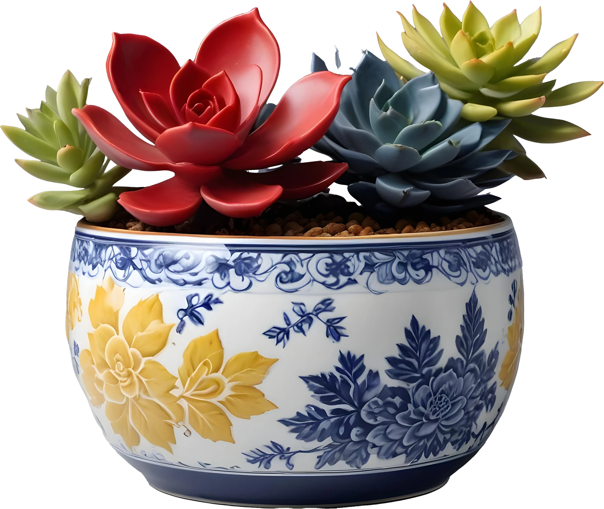 Chinese Porcelain Pot – New Year Floral Design PNG product image (1)