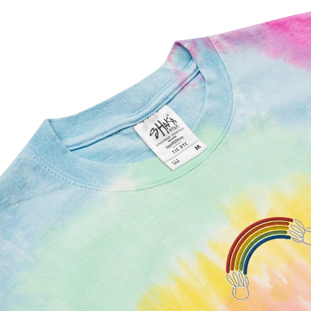 Queer ASL Embroidered Tie Dye Shirt product image (3)