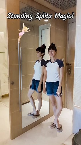 The journey to a vertical split: Reach for the Ceiling! ✨😻✨#flexibilité #yogagirl #legflexibility #standingsplits #stretching