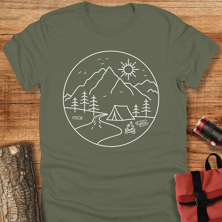 Minimal camping t-shirt, Unisex product image (5)