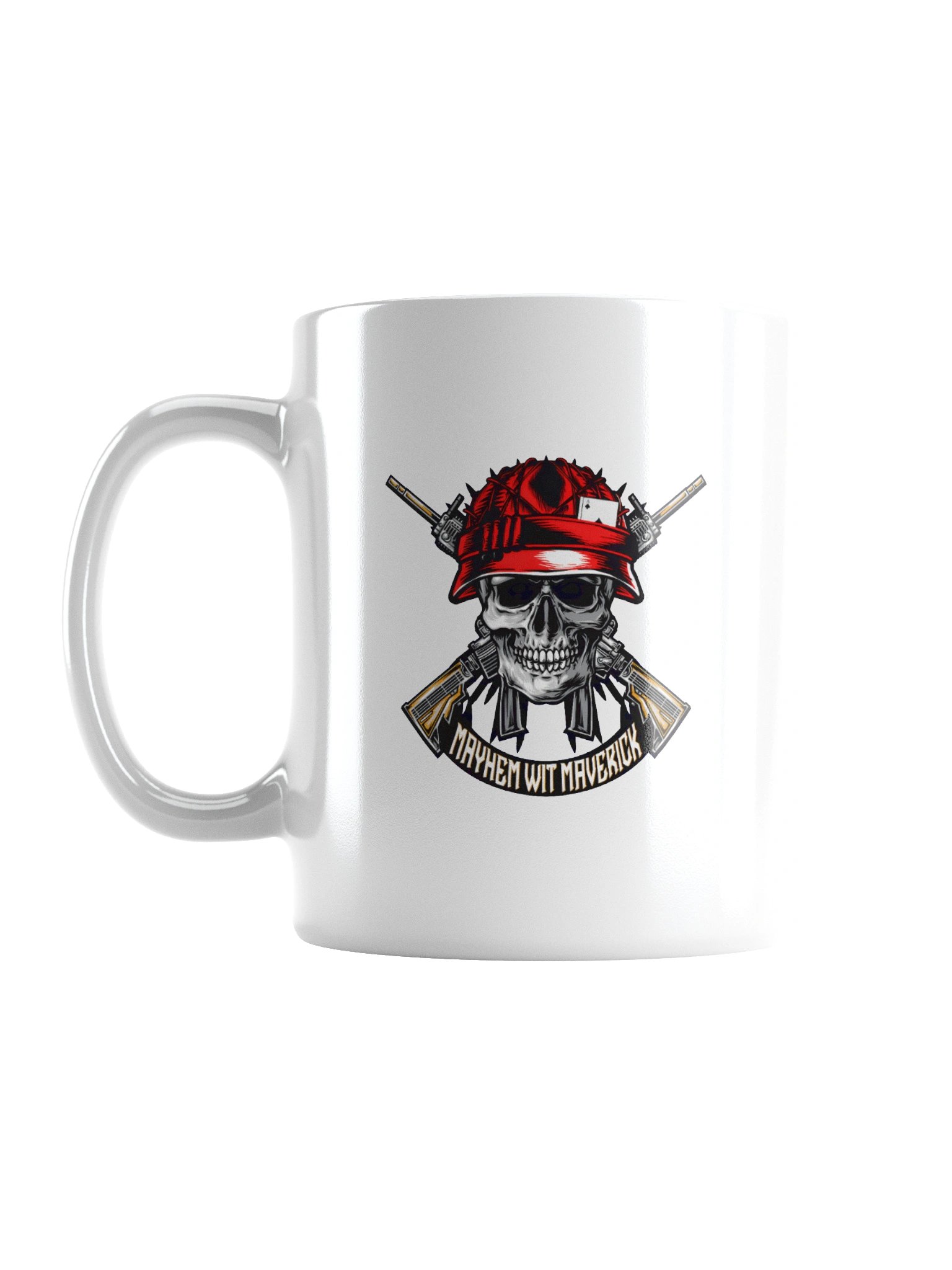 Maverick Mayhem Skull Mug (White background) product image (1)