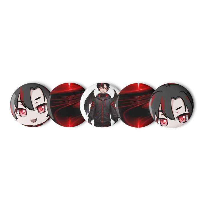 Red Light Waves Pin Buttons Set product image (1)