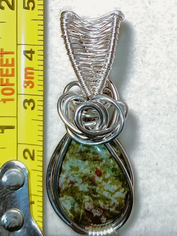 Grounding & Connection Bloodstone Pendant | Hand-Wrapped, Silver-Tone product image (5)