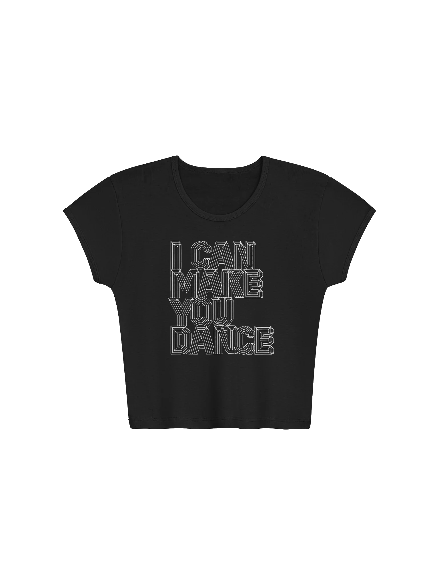 I CAN MAKE YOU DANCE (LA Apparel Womens Ribbed Baby Tee Crop Top) product image (3)