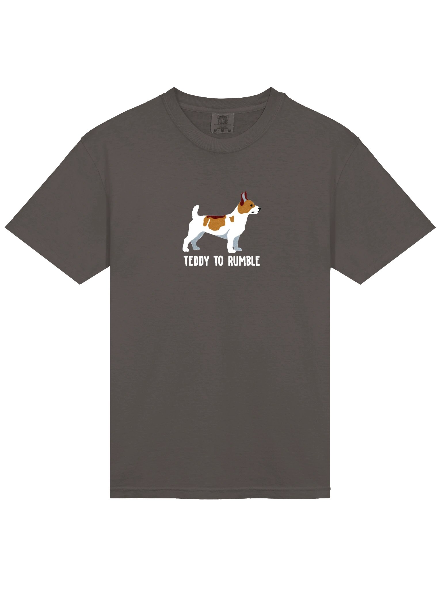 Teddy to Rumble T-Shirt(Embroidered) of a Teddy Roosevelt Terrier(Brown & White) product image (6)
