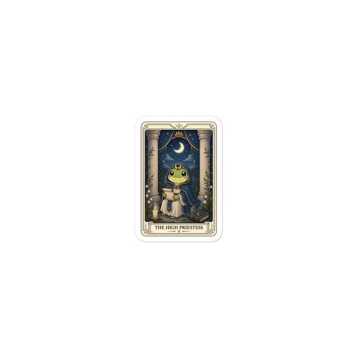 The High Priestess - Tarotoads! - Premium Custom-made Cute Vinyl Die-Cut Sticker product image (2)