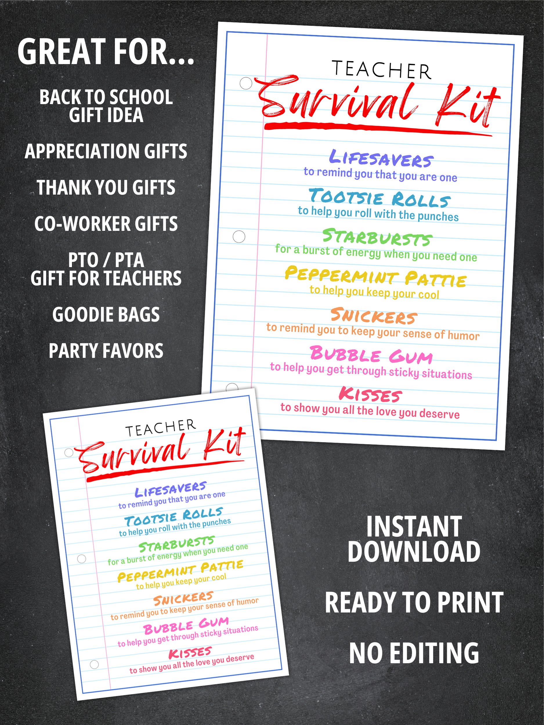 Teacher Survival Kit Gift Tags product image (4)