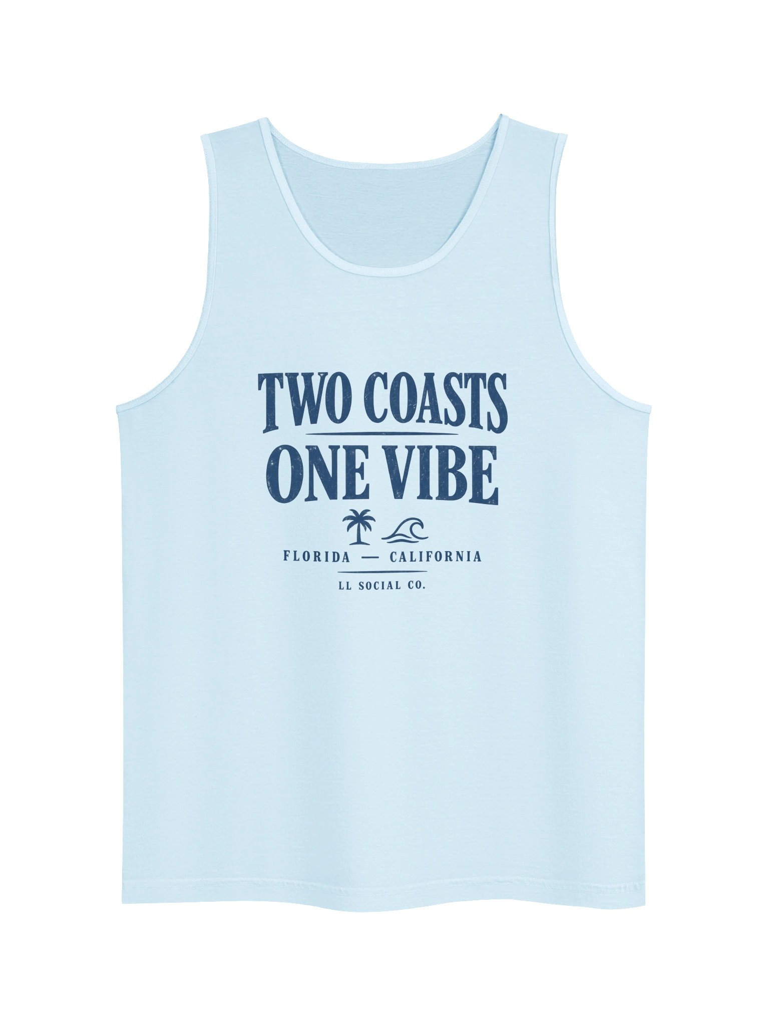 LL Social Co. Two Coasts One Vibe Tank — Florida to California - Navy product image (6)