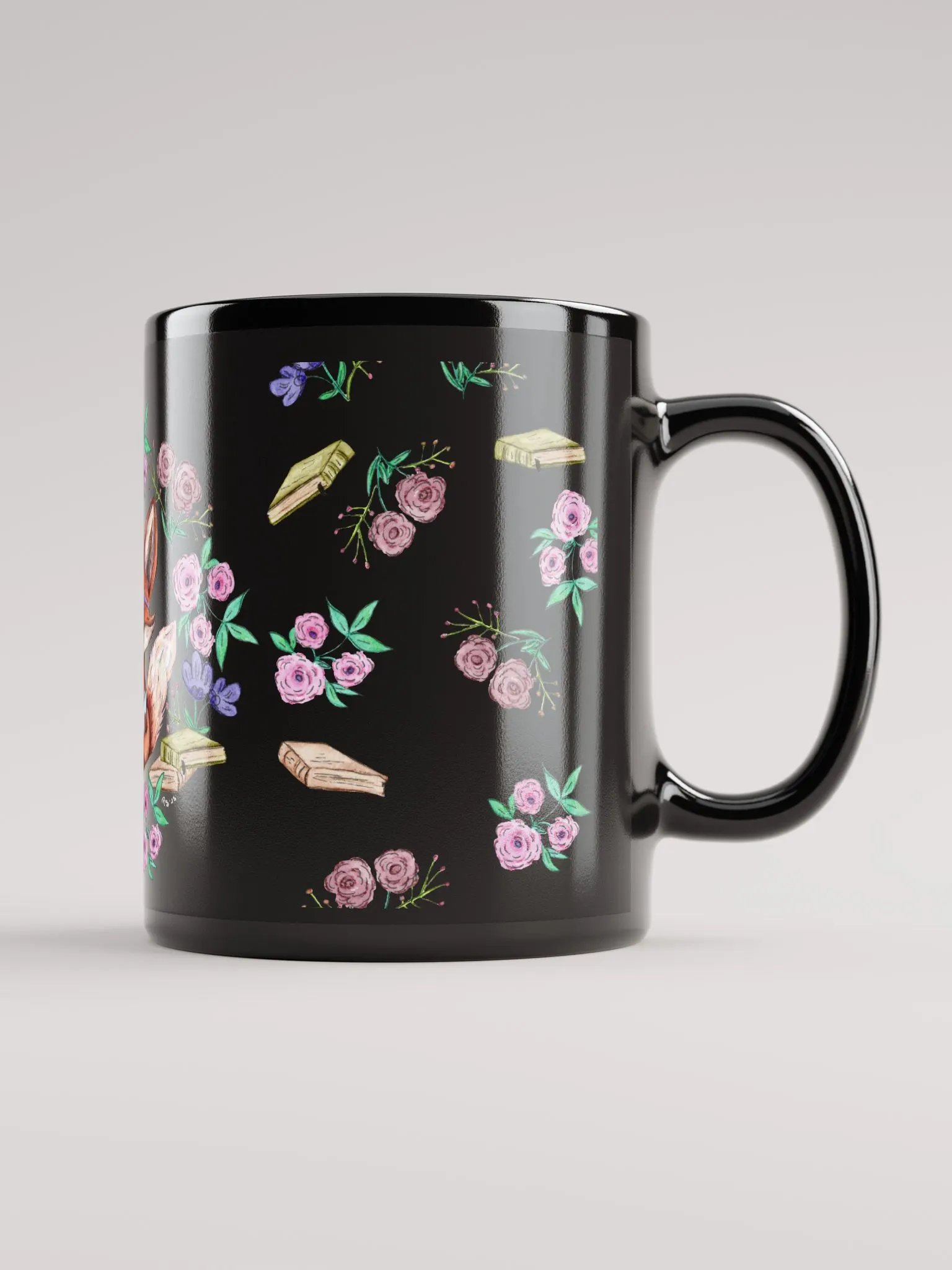 Book Smart Fox 11 0z black mug product image (3)