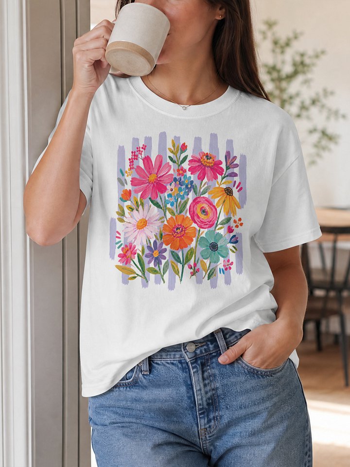 Painterly Floral Cluster Tee — Gear Camel product image (1)