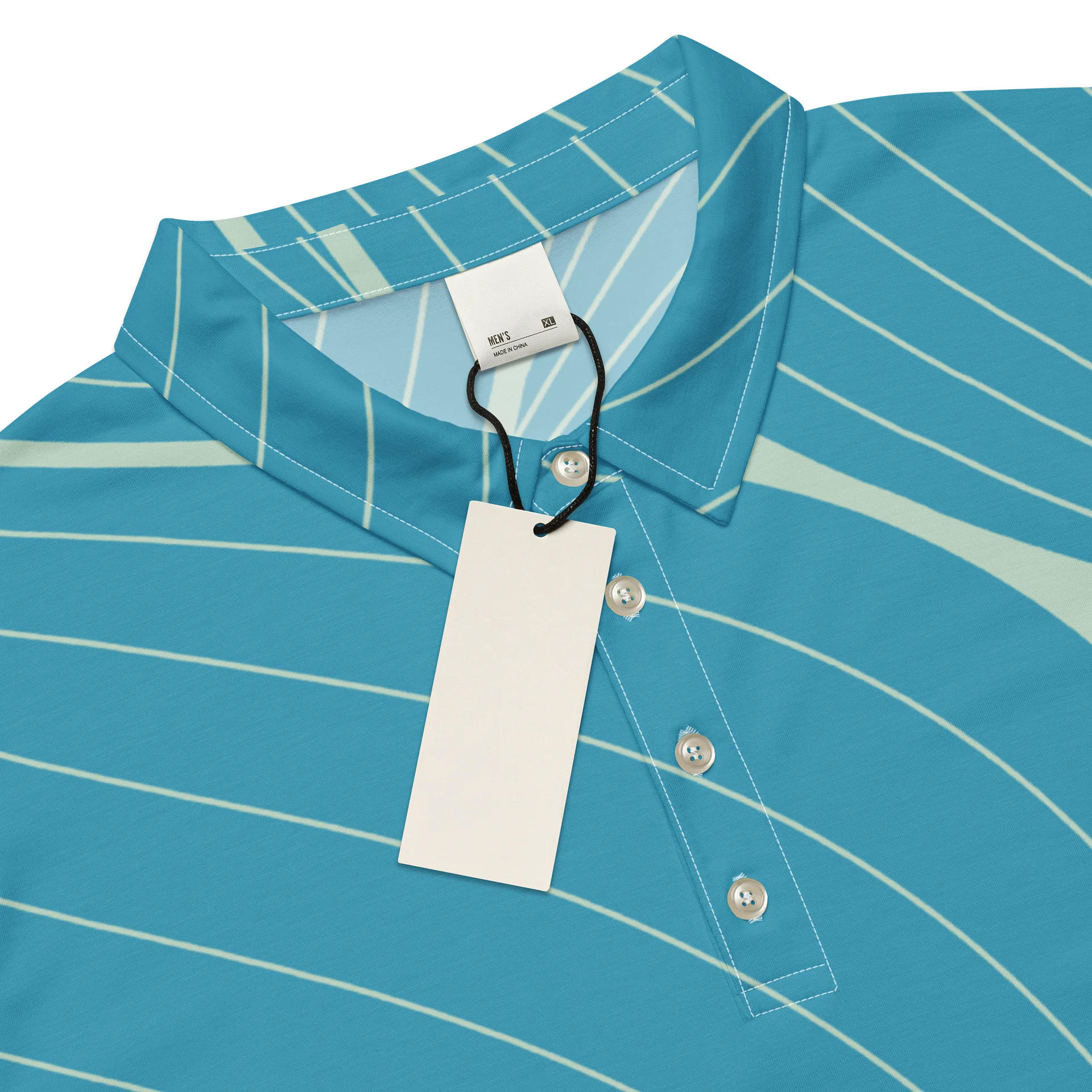 Blue Wave Abstract Slim Fit Polo product image (4)