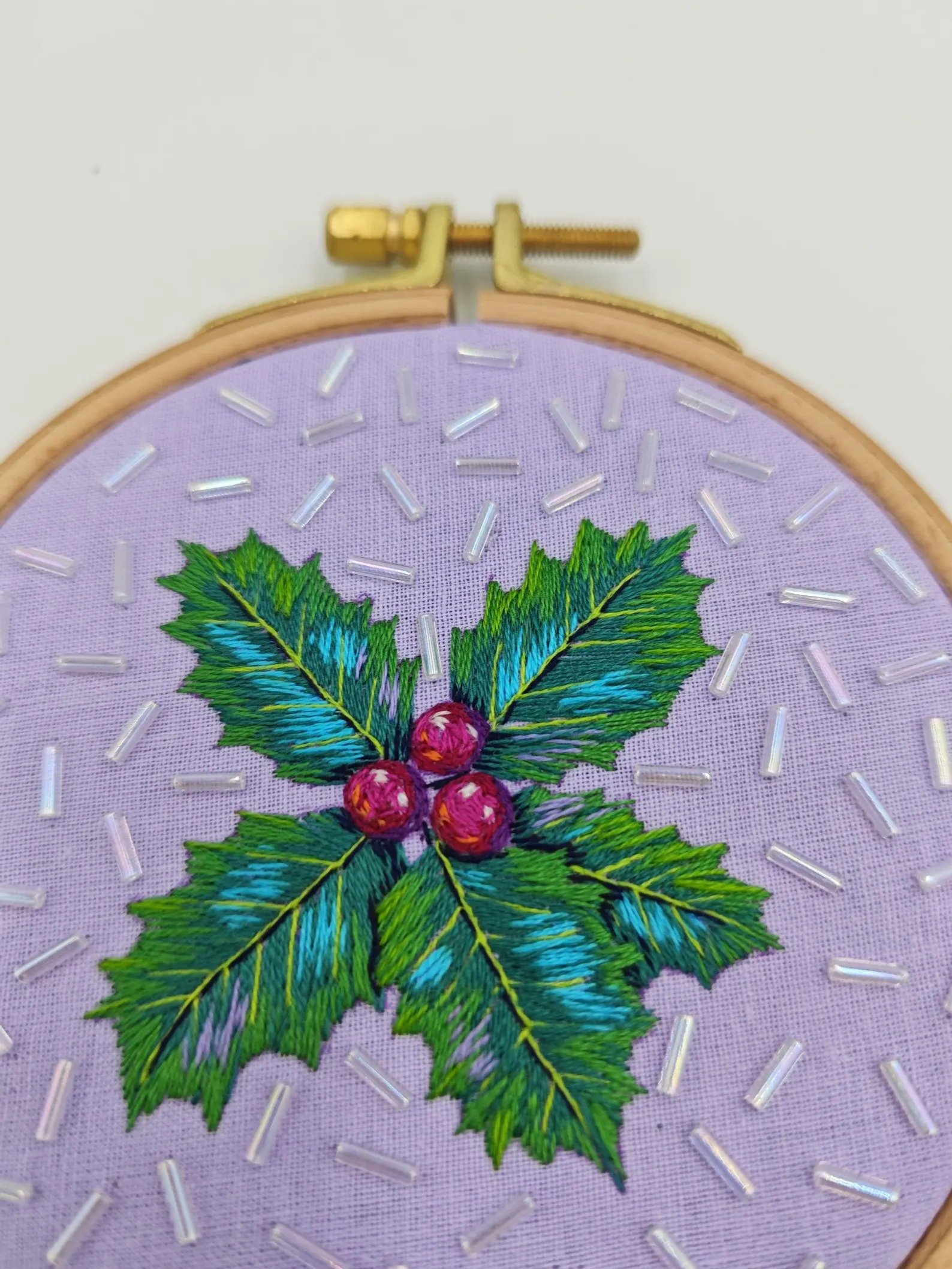 PDF Christmas embroidery pattern bundle, robin and holly product image (4)