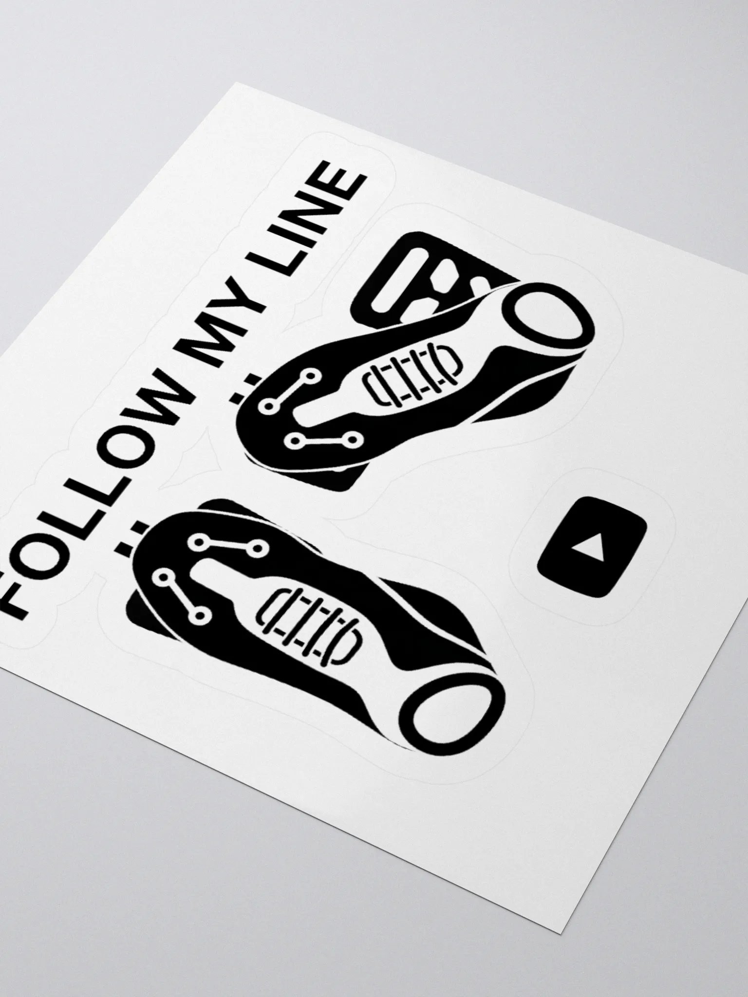Follow My Line Sticker Black on White v2 product image (3)