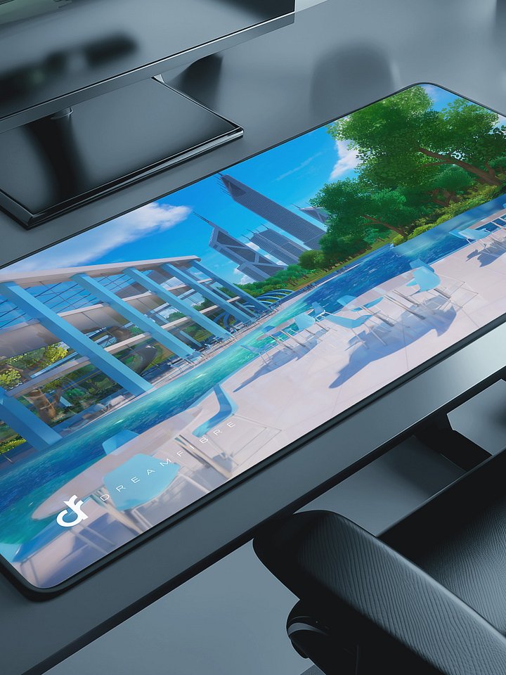 Blue Water Pavilion Desk Mat product image (1)