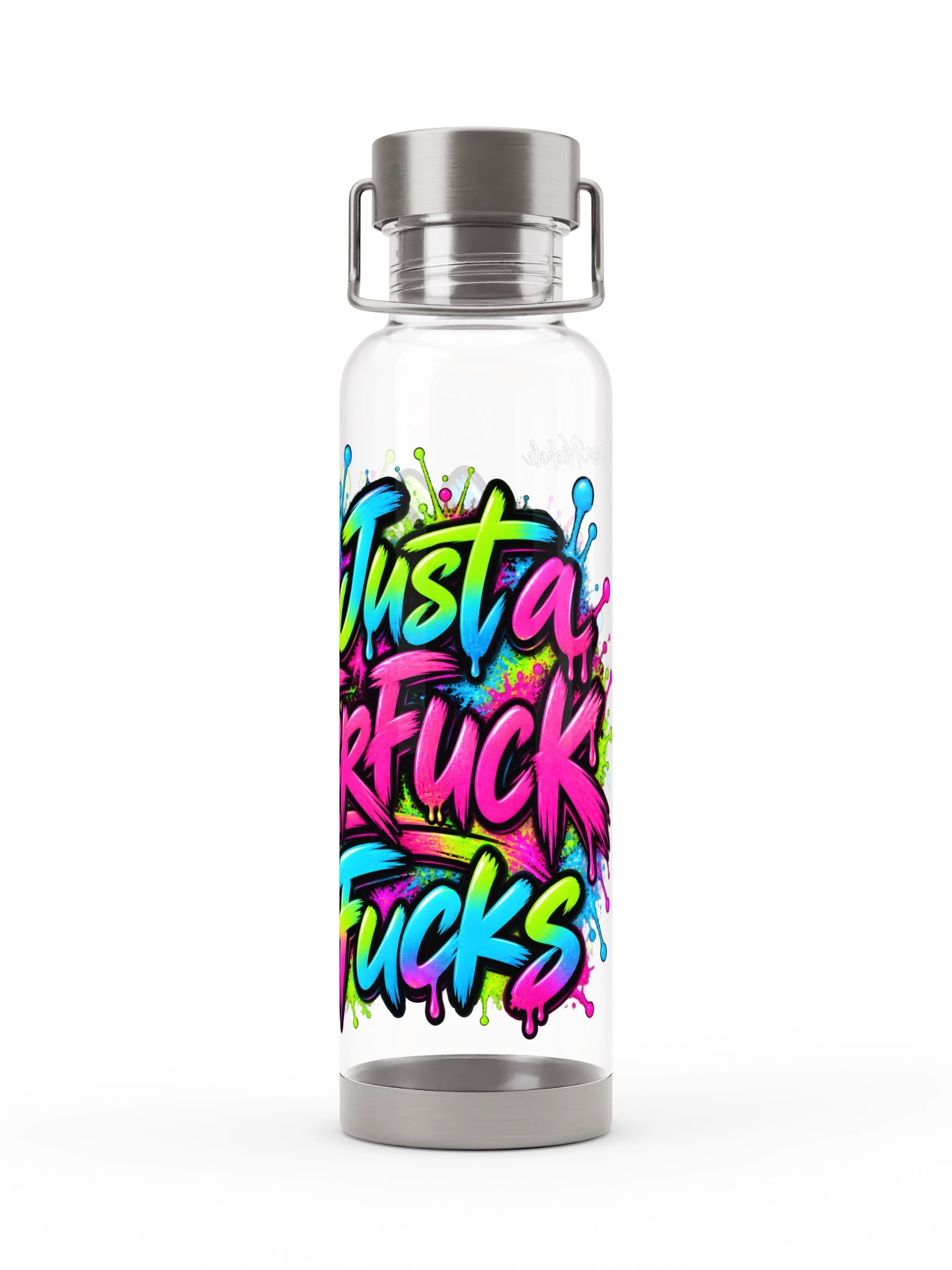 Neon Clusterfuck Graffiti Sports Bottle product image (2)