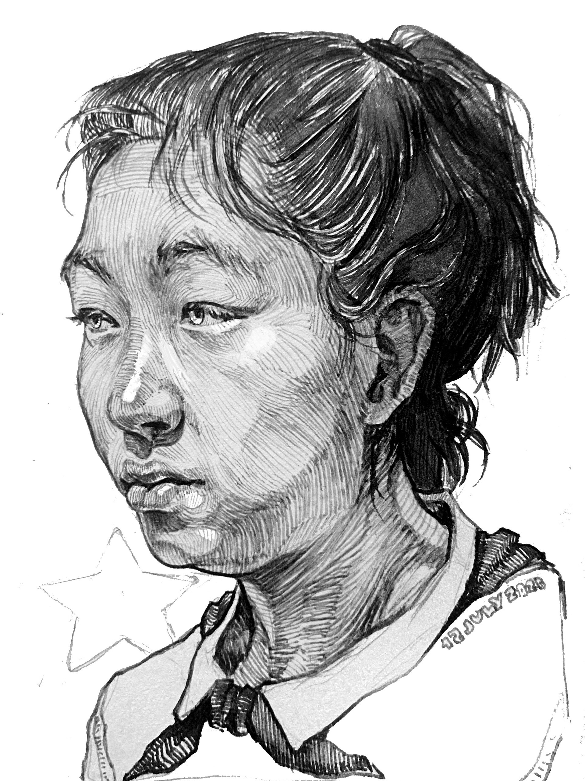 "Smoke of Hanoi" original A6 sketch 5 pcs (free shipping) product image (8)