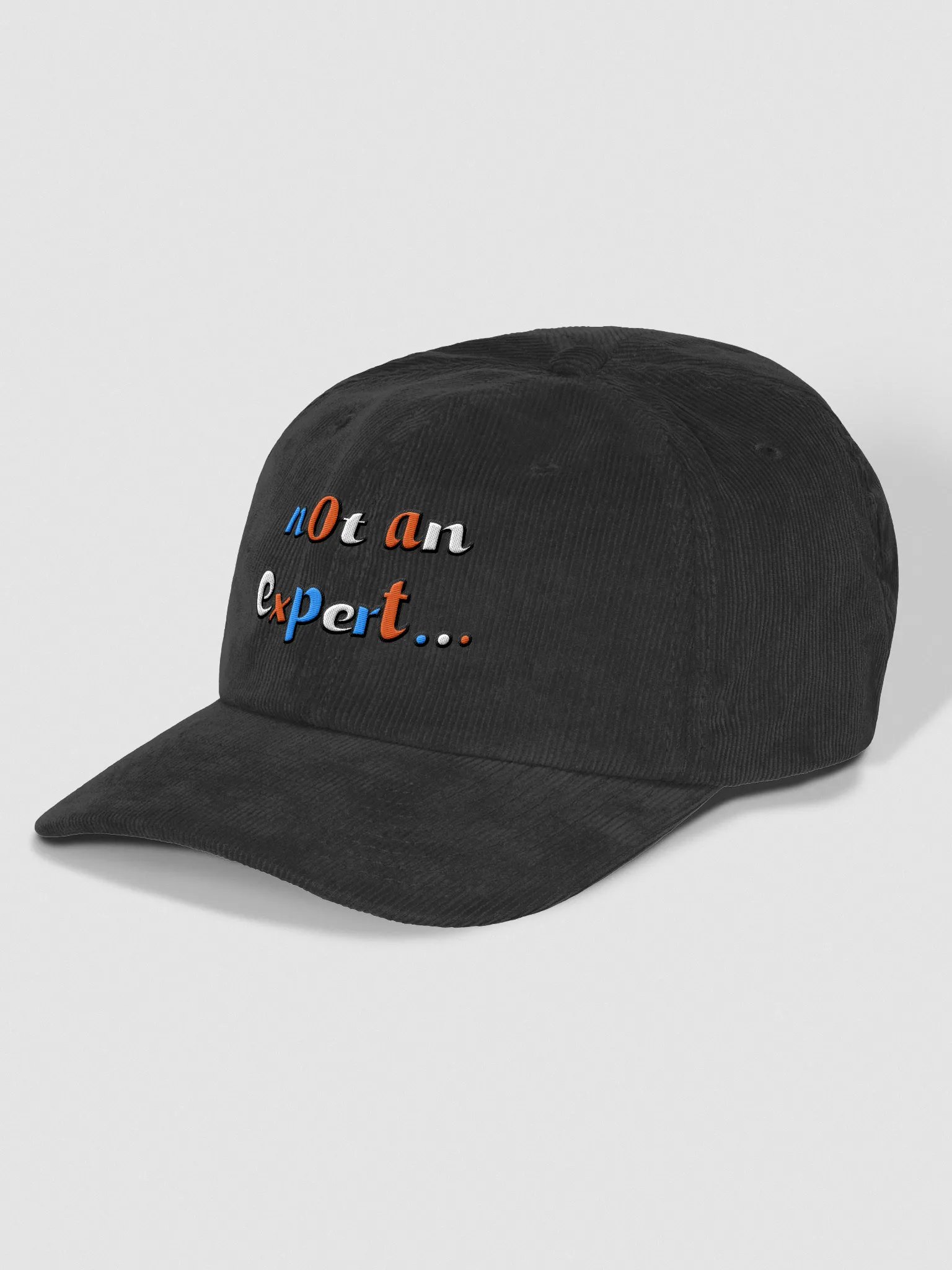 "not an expert..." Black Colour Corduroy Cap product image (3)