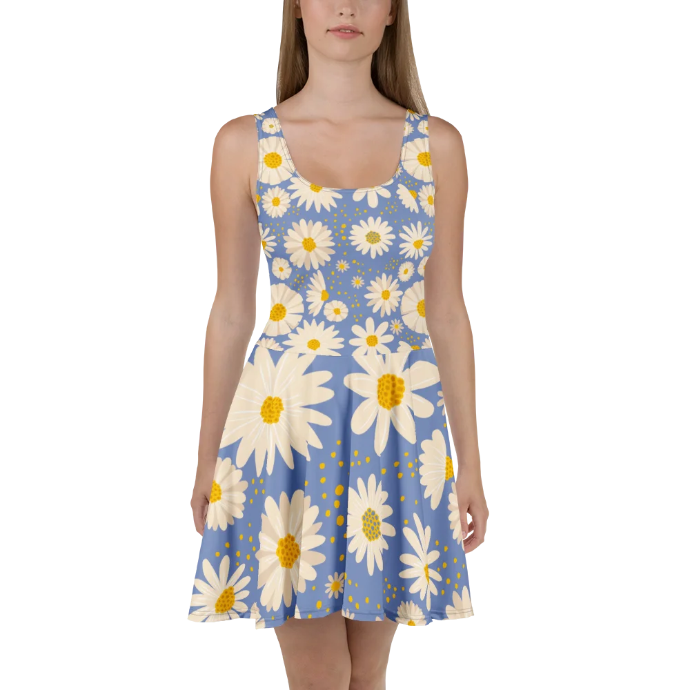 Blue Daisy Bloom Skater Dress product image (2)
