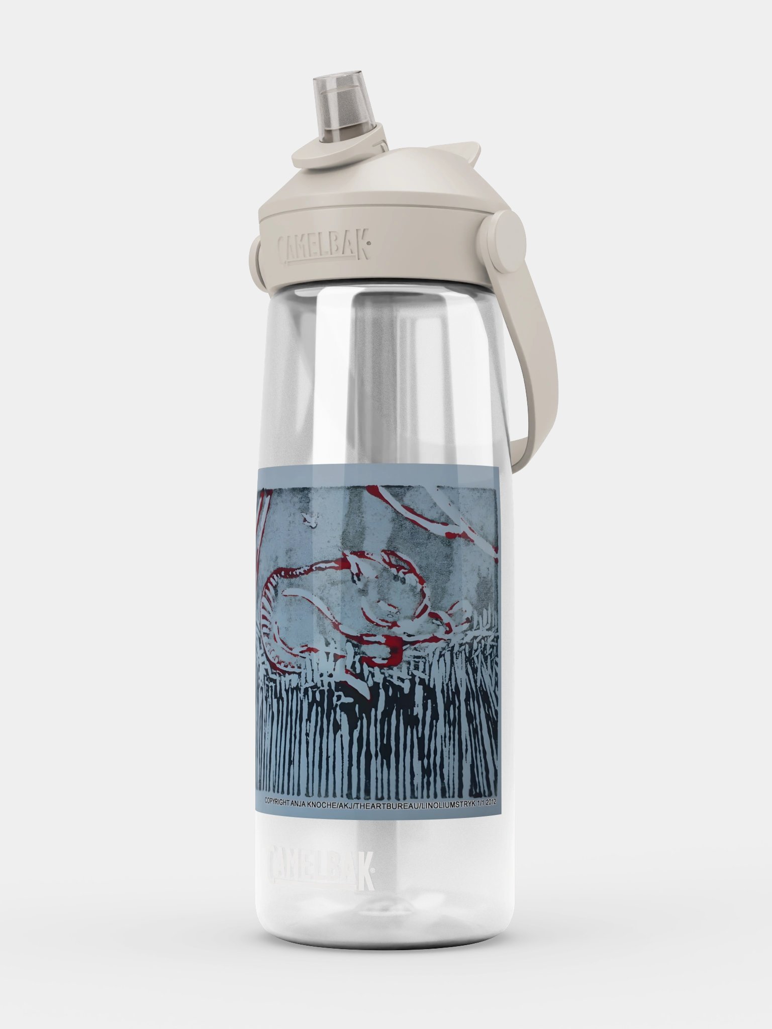 Coiled Abstract graphic art "the Cat is in the garden"water bottle product image (5)