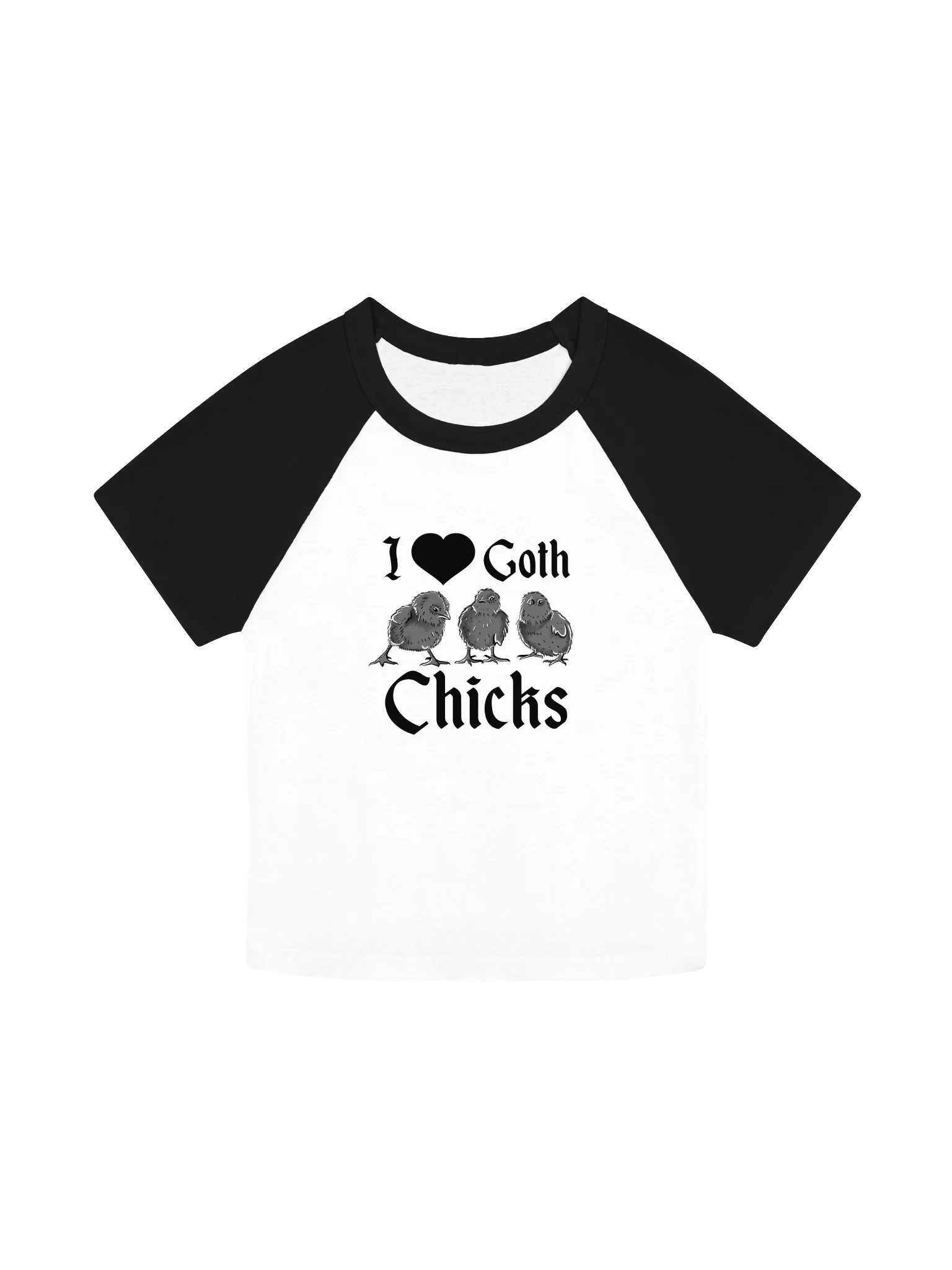 goth chicks raglan top. product image (1)