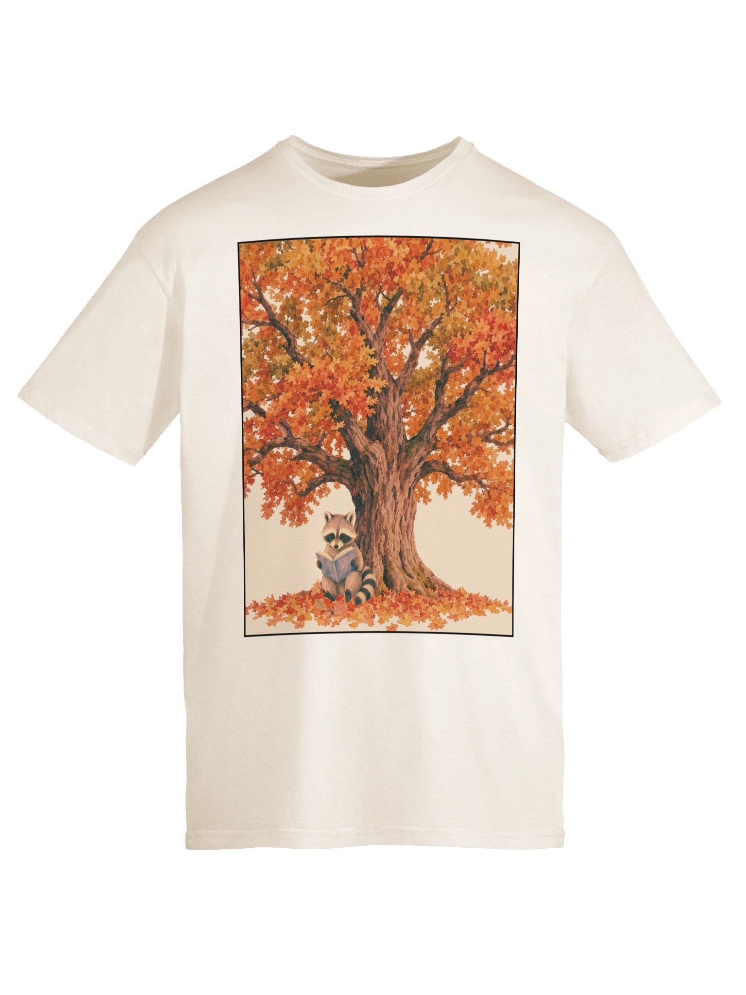 Raccoon Reading Under Autumn Tree Tee product image (4)
