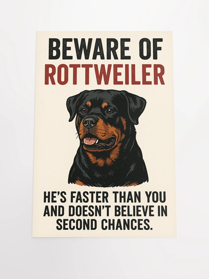 Beware of Rottweiler Warning Poster product image (2)