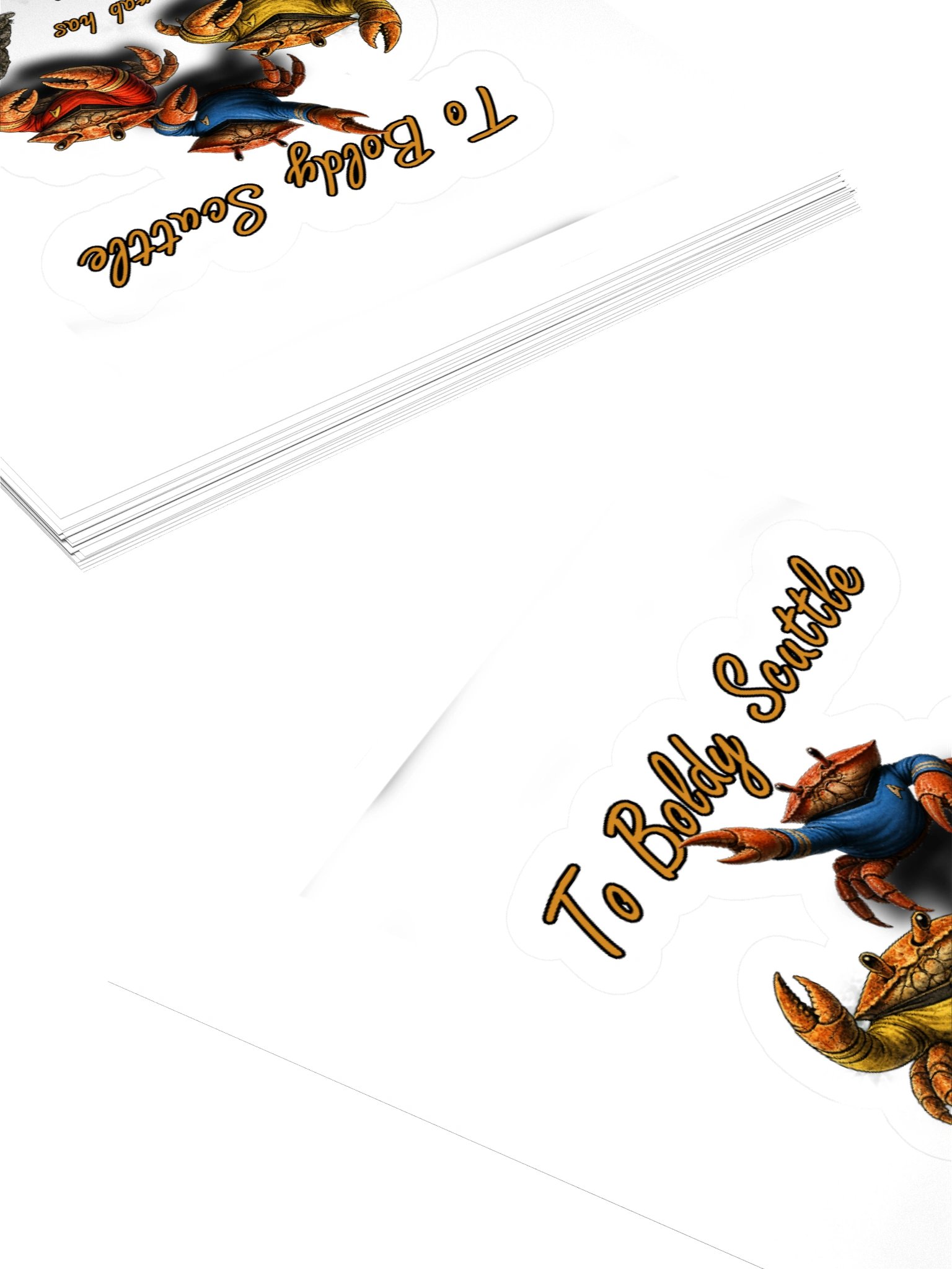 To Boldly Scuttle — Cartoon Crab Kiss-Cut Stickers product image (10)