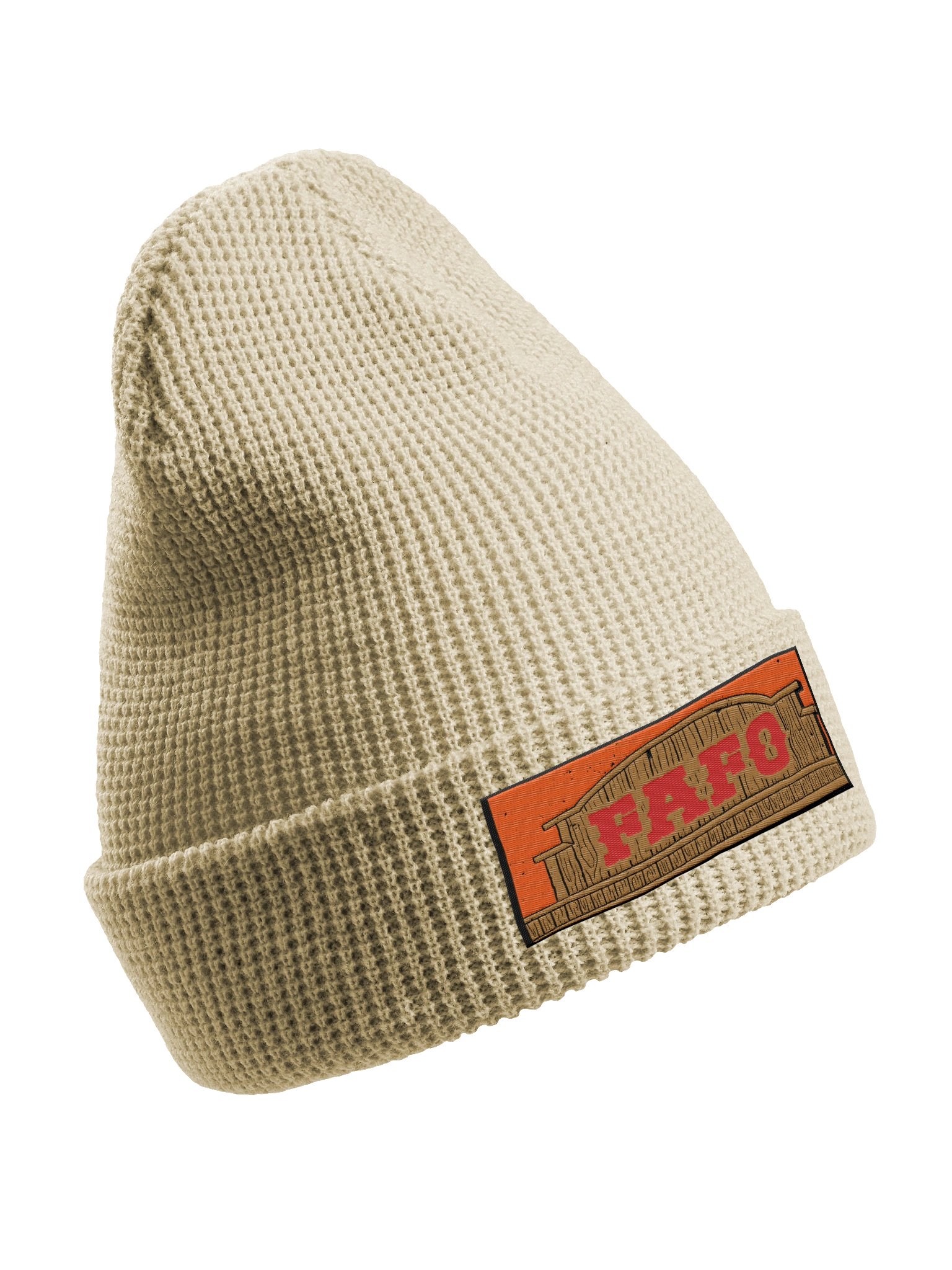 FAFO Waffle Beanie (Beige) product image (3)